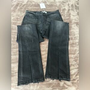 Flying Monkey Black High Rise Slit Jeans